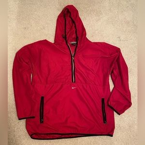 Nike men’s extra-large nylon half zip jacket varsity red with hood